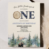 Onze kleine houthakker Beer blauw 1e verjaardagsfe Kaart