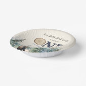 Onze kleine houthakker Beer blauw 1e verjaardagsfe Papieren Kommen (Gebogen)