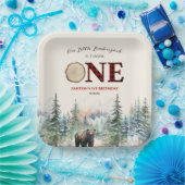 Onze kleine houthakker Beer rood 1e verjaardagsfee Papieren Bordje (Feest)