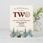 Onze kleine houthakker Beer rood 2e verjaardagsfee Kaart (Staand voorkant)