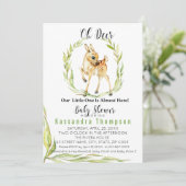 Onze kleine is bijna hier Baby shower. Kaart (Staand voorkant)