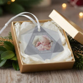 Onze kleine juweeltje April Birthstone Baby Geboor Glas Ornament