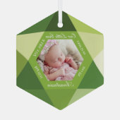 Onze kleine juweeltje augustus Birthstone Baby Geb Glas Ornament (Achterkant)