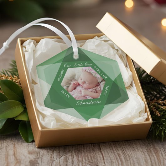 Onze kleine juweeltje kan geboortesteen Baby geboo Glas Ornament