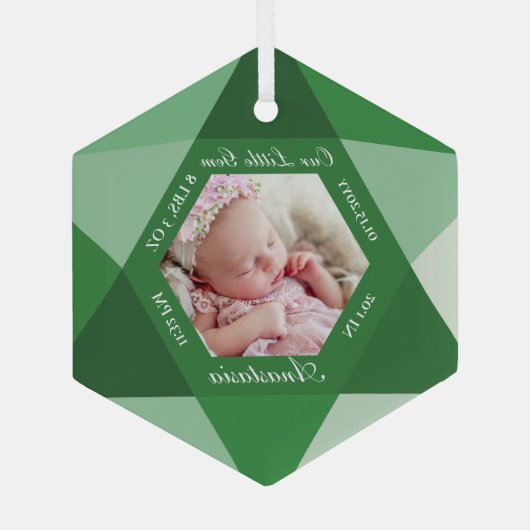Onze kleine juweeltje kan geboortesteen Baby geboo Glas Ornament (Achterkant)