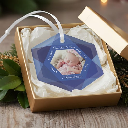 Onze kleine juweeltje September Birthstone Baby Ge Glas Ornament