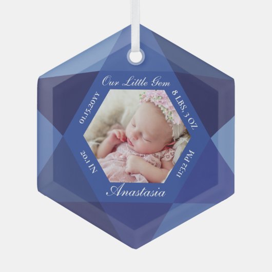 Onze kleine juweeltje September Birthstone Baby Ge Glas Ornament (Voorkant)