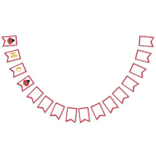 Onze kleine kalkoen 1e verjaardag hoge stoel (meis vlaggetjes