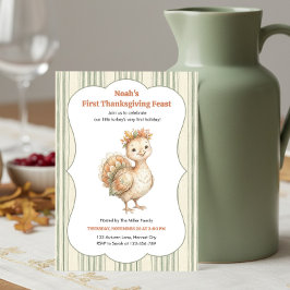 Onze Kleine Kalkoen Baby's 1e Thanksgiving Kaart