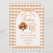 Onze kleine kalkoen wordt één verjaardag kaart (Voorkant / Achterkant)