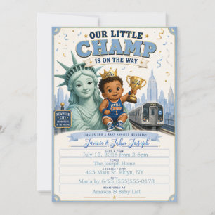 Onze Kleine Kampioen NYC Baby Shower Uitnodiging