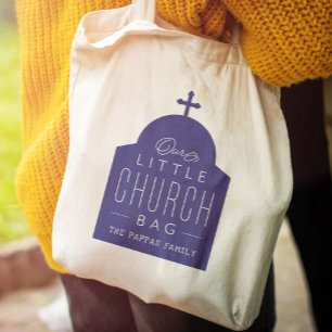 Onze kleine kerktas schattige paarse orthodoxe koe tote bag