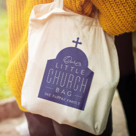 Onze kleine kerktas schattige paarse orthodoxe koe tote bag