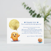 Onze Kleine Koek Draait Eén Foto 1e Verjaardag Bedankkaart (Staand voorkant)