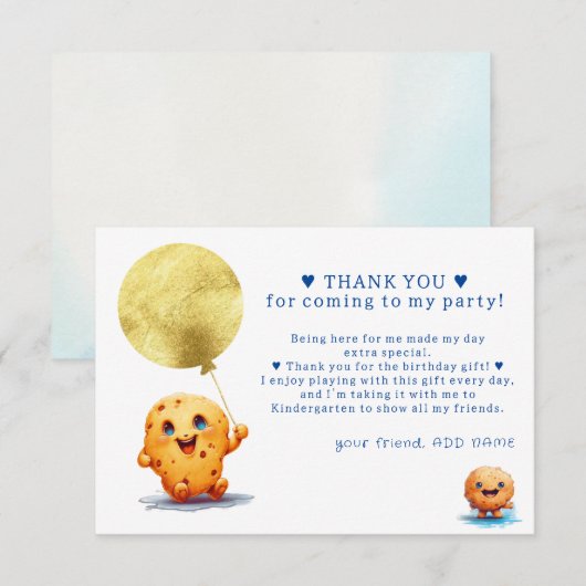 Onze Kleine Koek Draait EEN Jaar Foto 1e Verjaarda Bedankkaart (Voorkant / Achterkant)