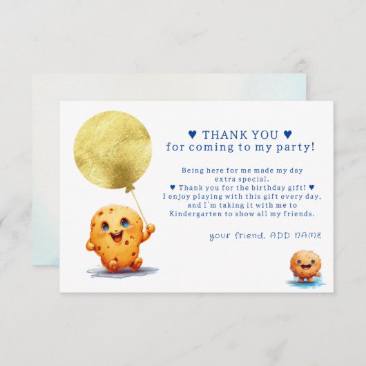 Onze kleine koekje draaien één foto 1e verjaardag bedankkaart (Voorkant / Achterkant)