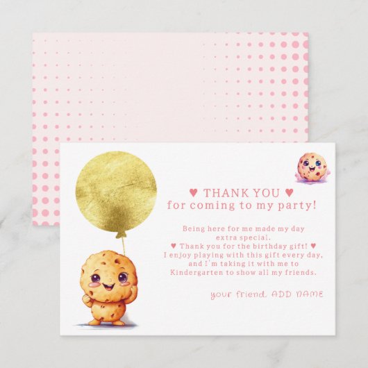 Onze kleine koekje draaien één foto 1e verjaardag bedankkaart (Voorkant / Achterkant)