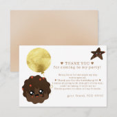 Onze kleine koekje draaien één foto 1e verjaardag bedankkaart (Voorkant / Achterkant)