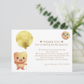 Onze kleine koekje draaien één foto 1e verjaardag bedankkaart (Staand voorkant)