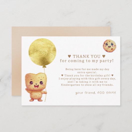 Onze kleine koekje draaien één foto 1e verjaardag bedankkaart (Voorkant / Achterkant)