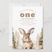 Onze kleine konijn is een 1e verjaardag uitnodigen kaart (Voorkant)