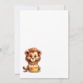 Onze kleine koning leeuw kroon 1e verjaardag kaart (Achterkant)