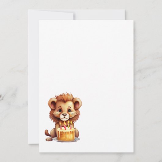 Onze kleine koning leeuw kroon 1e verjaardag kaart (Achterkant)