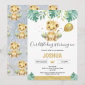 Onze kleine Koning Lion Crown-ballon, 1e verjaarda Kaart (Voorkant / Achterkant)