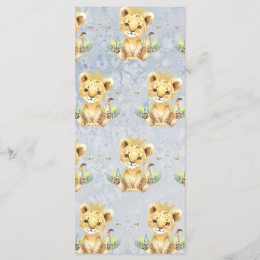 Onze kleine Koning Lion Crown-ballon, 1e verjaarda Menu (Achterkant)