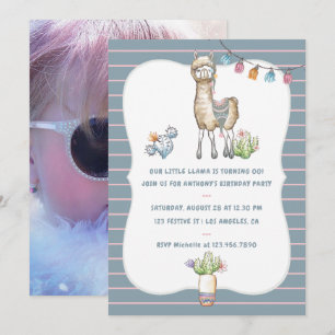 Onze kleine Lama Kids verjaardagsfeest uitnodiging