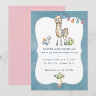 Onze kleine Lama Kids verjaardagsfeest uitnodiging