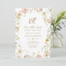 Onze Kleine Lammetje Wildflower Baby Shower Kaart