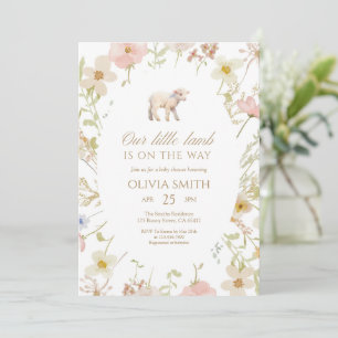 Onze Kleine Lammetje Wildflower Baby Shower Kaart