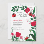 Onze kleine liefde bug meisje rood baby shower kaart (Voorkant)