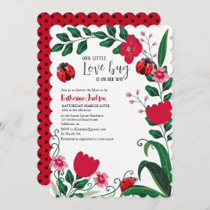 Onze kleine liefde bug meisje rood baby shower kaart