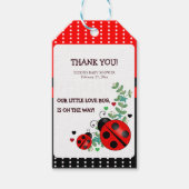 Onze kleine liefde bug rood zwart Baby shower Cadeaulabel (Voorkant)