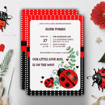 Onze kleine liefde bug rood zwart Baby shower