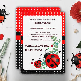 Onze kleine liefde bug rood zwart Baby shower Kaart