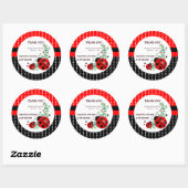 Onze kleine liefde bug rood zwart Baby shower Ronde Sticker (Vel)