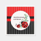 Onze kleine liefde bug rood zwart Baby shower Servet (Voorkant)