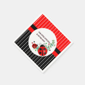 Onze kleine liefde bug rood zwart Baby shower Servet (Hoek)