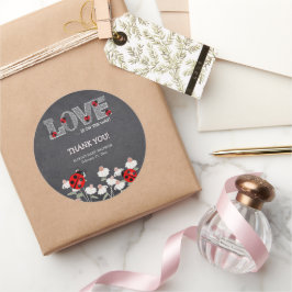 Onze kleine liefde bug schoolbord Baby shower Ronde Sticker