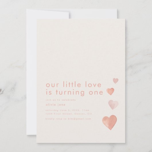 Onze kleine liefde is het draaien van een verjaard kaart (Voorkant)