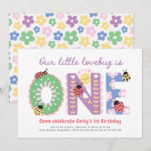 Onze Kleine Liefdeskever, Bloemen Eerste Verjaarda Kaart (Voorkant / Achterkant)