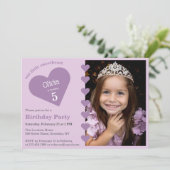 Onze kleine liefje foto Paarse harten Verjaardag Kaart (Staand voorkant)