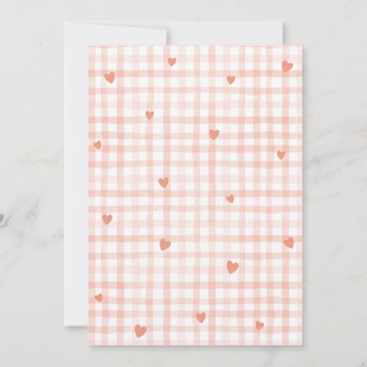 Onze Kleine Liefje Roze Gingham Meisje Verjaardag Kaart (Achterkant)