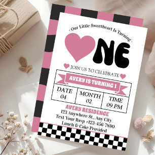 Onze kleine liefje roze hart meisje 1e verjaardag kaart