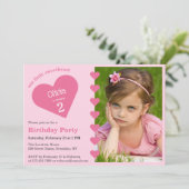 Onze Kleine Liefje Roze Harten Foto Verjaardag Kaart (Staand voorkant)