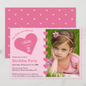 Onze Kleine Liefje Roze Harten Foto Verjaardag Kaart (Voorkant / Achterkant)