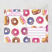 Onze kleine liefje Schattigee donuts roze offerte  Uitnodiging Briefkaart (Achterkant)